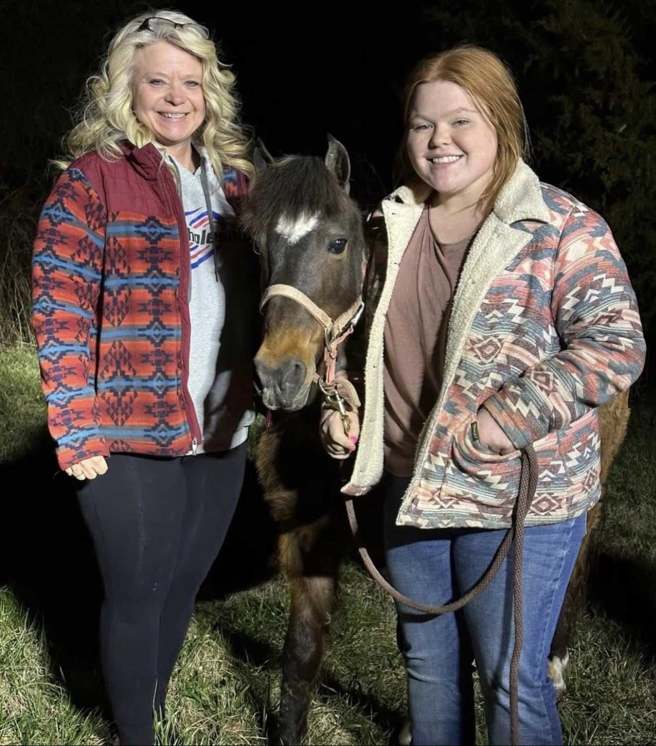 A Hayley Stables customer standing with their purchased horse